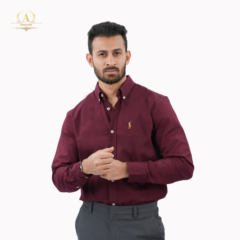 Men's Oxford Cotton Long Sleeve Shirt