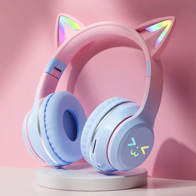🐱🎧 Cute Cat Ear LED Bluetooth Headphone